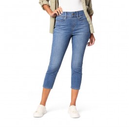 Women's Blue Slim Fit Capri Pants