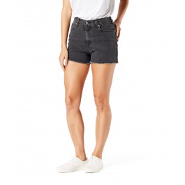 Women's Dark Grey High Rise Short Jeans