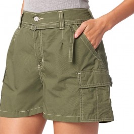 Women's Olive Green Cargo Short Jeans