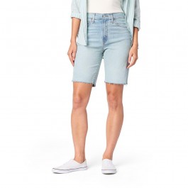 Women's blue high waist knee-length jeans