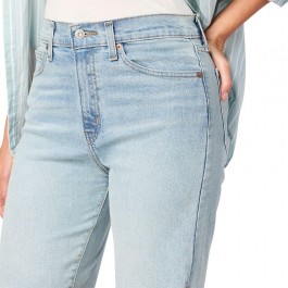 Women's blue high waist knee-length jeans
