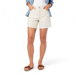 Women's high waist white short jeans