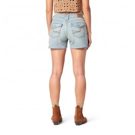 Women's light blue fringe cropped jeans
