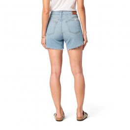 Women's mid-rise waistband fringe short jeans